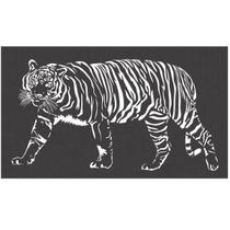 Quadro Decorativo Preto Mdf Tigre 40X20Cm