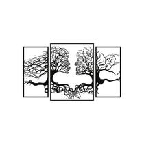 Quadro Decorativo Preto Mdf Trio Face Raizes 40X20Cm Quadro Decorativo Preto Mdf Trio Face Raizes 40X20Cm