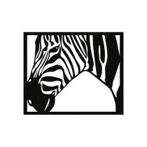Quadro Decorativo Preto Mdf Zebra 40X20Cm