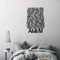 Quadro Decorativo Preto Oração Pai Nosso 3Mm Vazado - Mdf