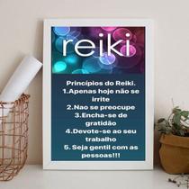 Quadro Decorativo Princípios Do Reiki 24X18Cm - Com Vidro