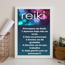 Quadro Decorativo Princípios do Reiki 33x24cm - com vidro