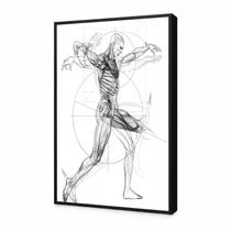 Quadro decorativo profissões fisioterapia consultório com moldura 60x40