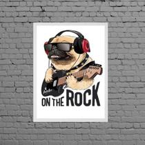 Quadro Decorativo Pug On The Rock 45X34Cm