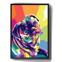 Quadro Decorativo Pug Pop Art Cachorro Colorido Arte