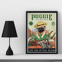 Quadro Decorativo Puggie Garden 33x24cm - com vidro