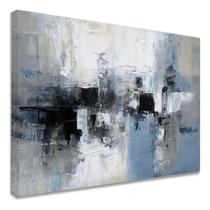 Quadro Decorativo Quadro Abstrato Tons Cinza Elegante Tecido Canvas