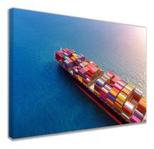 Quadro Decorativo Quadro Container Navio Alto Mar Moderno Internacional Tecido Canvas Quadro Decorativo Quadro Container Navio Alto Mar Moderno Internacional Tecido Canvas