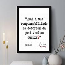Quadro Decorativo Qual A Sua Responsabilidade na Desordem 24x18cm - com vidro