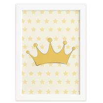 Quadro Decorativo Quarto Bebê Ursinha Princesa Coroa 33x43cm Moldura Branca Quadro Decorativo Quarto Bebê Ursinha Princesa Coroa 33x43cm Moldura Branca