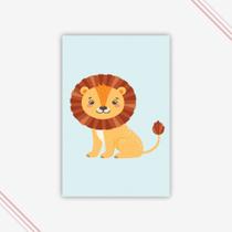 Quadro decorativo quarto de bebê tema infantil - leão azul