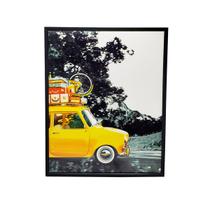 Quadro decorativo quarto sala ferias viagem amarelo 31x25cm
