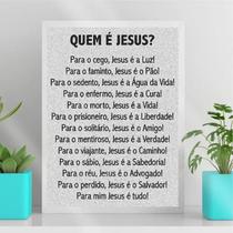 Quadro Decorativo Quem É Jesus 33x24cm - Madeira Branca