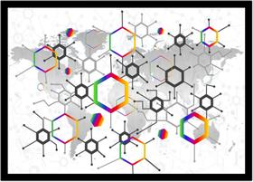 Quadro Decorativo Química Física Laboratórios Anéis Benzênicos Com Moldura RC015 Quadro Decorativo Química Física Laboratórios Anéis Benzênicos Com Moldura RC015