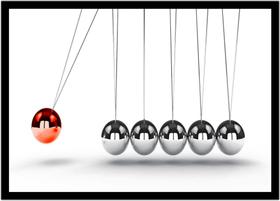 Quadro Decorativo Química Física Laboratórios Pêndulo De Newton Com Moldura RC002 Quadro Decorativo Química Física Laboratórios Pêndulo De Newton Com Moldura RC002