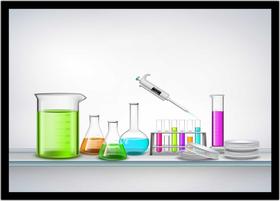 Quadro Decorativo Química Laboratórios Vidrarias Com Moldura RC020 Quadro Decorativo Química Laboratórios Vidrarias Com Moldura RC020