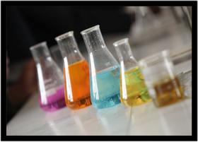 Quadro Decorativo Química Laboratórios Vidrarias Com Moldura RC023