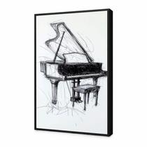 Quadro decorativo rabisco piano arte com moldura 60X40 Quadro decorativo rabisco piano arte com moldura 60X40