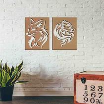 Quadro Decorativo Raposa Vazado MDF 3mm