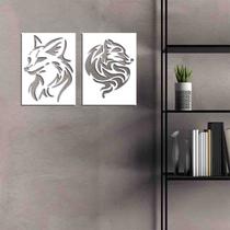 Quadro Decorativo Raposa Vazado MDF 3mm
