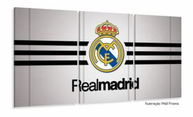 Quadro decorativo Real Madrid C F 3 Peças 120x60 em tecido Quadro decorativo Real Madrid C F 3 Peças 120x60 em tecido