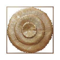 Quadro Decorativo Redondo Cobreado Abstrato Alto Padrão