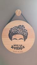 Quadro decorativo redondo mensagem positiva