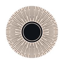 Quadro Decorativo Redondo Sol Pintura Orgânica Boho 20Cm