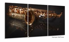 Quadro Decorativo Reflexo Saxofone 120x60 Sala Quarto Quadro Decorativo Reflexo Saxofone 120x60 Sala Quarto