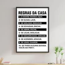 Quadro Decorativo Regras da Casa 45x34cm - com vidro