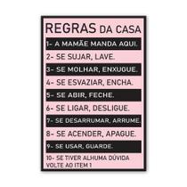 Quadro Decorativo Regras Da Casa