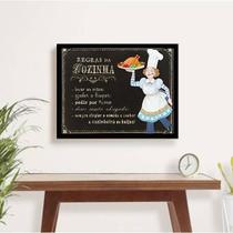 Quadro Decorativo Regras Da Cozinha 34x23cm Quadro Decorativo Regras Da Cozinha 34x23cm