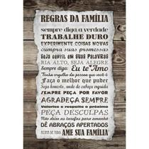 Quadro Decorativo Regras da Familia 1 Tela