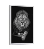 Quadro Decorativo Rei Leão da Tribo de Judá Animal Selvagem Preto e Branco Quarto Sala 30x40cm - Clic Store