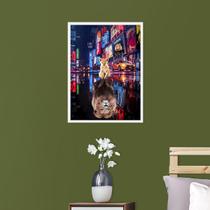 Quadro Decorativo Rei Leão Times Square Moldura Branca