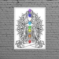 Quadro Decorativo Reiki Chakras 24x18cm - com vidro