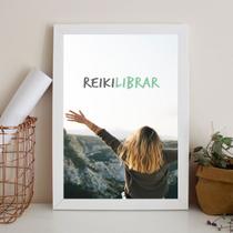 Quadro Decorativo Reiki - Reikilibrar 33x24cm - com vidro - Quadros On-line