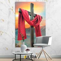 Quadro Decorativo Religioso 90x60cm - Alegria Espiritual para o Hall de Entrada