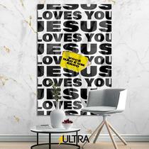 Quadro Decorativo Religioso 90x60cm - Amor e Fé para Corredor