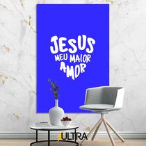 Quadro Decorativo Religioso 90x60cm - Compromisso com a Fé para o Corredor - ULTRA