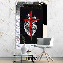 Quadro Decorativo Religioso 90x60cm - Humildade para o Escritório em Casa