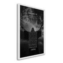 Quadro Decorativo Religioso Bíblia Salmo 91 com 1 Tela Cm ou Cm de Parede para Sala Quarto Hall 60cm Sem Vidro