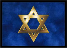 Quadro Decorativo Religioso Estrela De Davi Judaísmo Com Moldura RC100