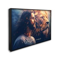 Quadro Decorativo Religioso Foi por Você Azul com 1 Tela cm de Parede para Escritório Banheiro Hall Sem Vidro