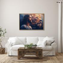 Quadro Decorativo Religioso Foi por Você Jesus Cristo com 1 Tela 50x75cm de Parede para Escritório Banheiro Hall