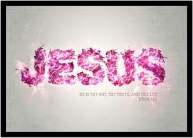 Quadro Decorativo Religioso Jesus Citação Versículo De João Em Inglês Com Moldura RC023 Quadro Decorativo Religioso Jesus Citação Versículo De João Em Inglês Com Moldura RC023