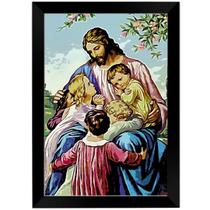 Quadro Decorativo Religioso Jesus com as Crianças A3 -FR160
