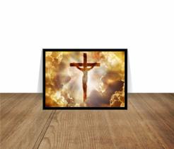 Quadro Decorativo Religioso Jesus Cristo Crucificado Com Moldura RC068