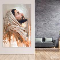 Quadro Decorativo Religioso Jesus Cristo Pintura Para Sala Tecido Canvas