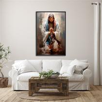 Quadro Decorativo Religioso Jesus em Oração 1 Tela para Sala Quarto Igreja 80cm X 120cm Sem Vidro